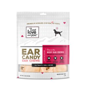 Home I And Love And You Dog Chews Ear Candy, Beef Ear, 5 count