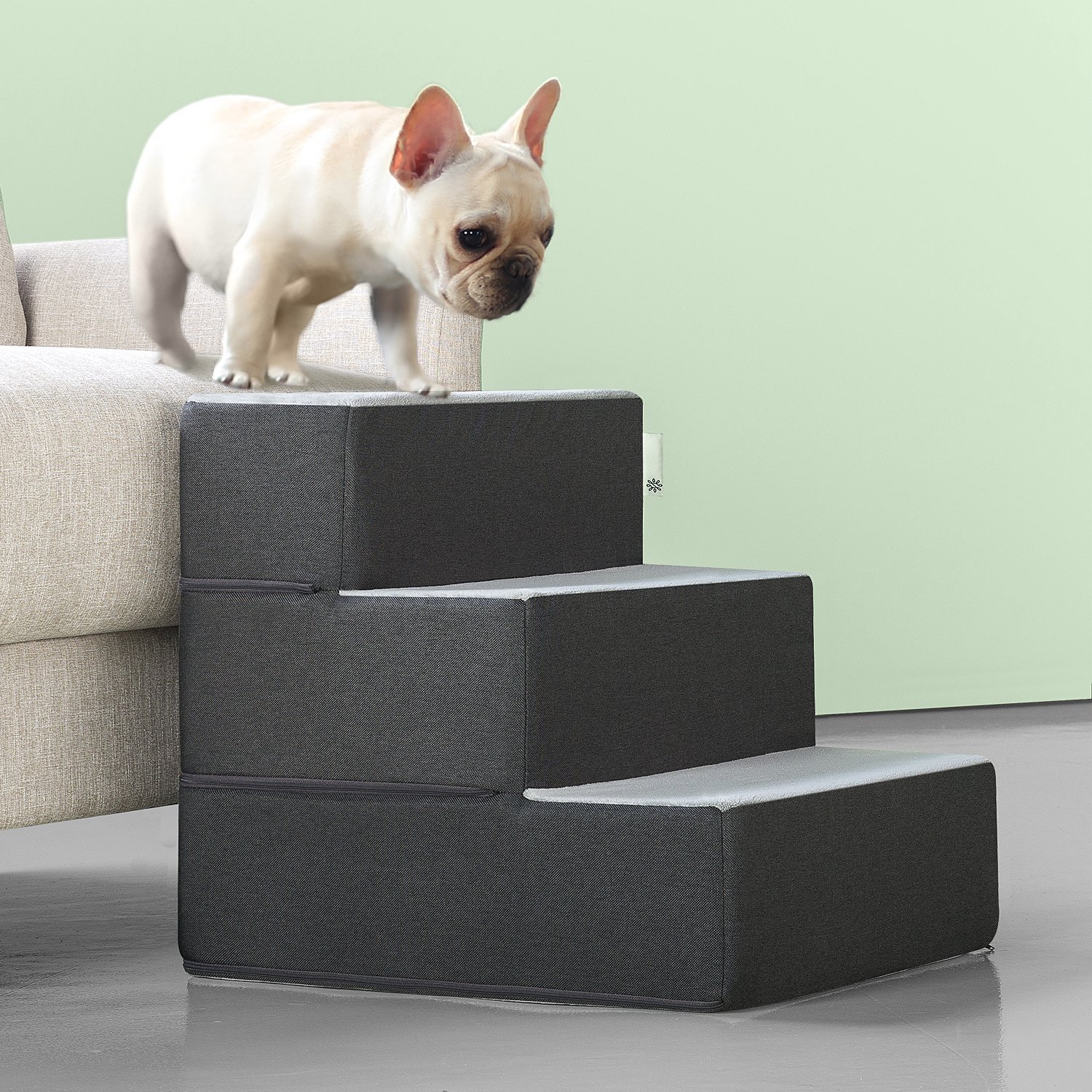 b86096cf-2870-494a-bff4-d084806540bd_1.8baddf19a632d738c43d7110414e5f73.jpeg Zinus Easy Pet Stair, Grey, Medium