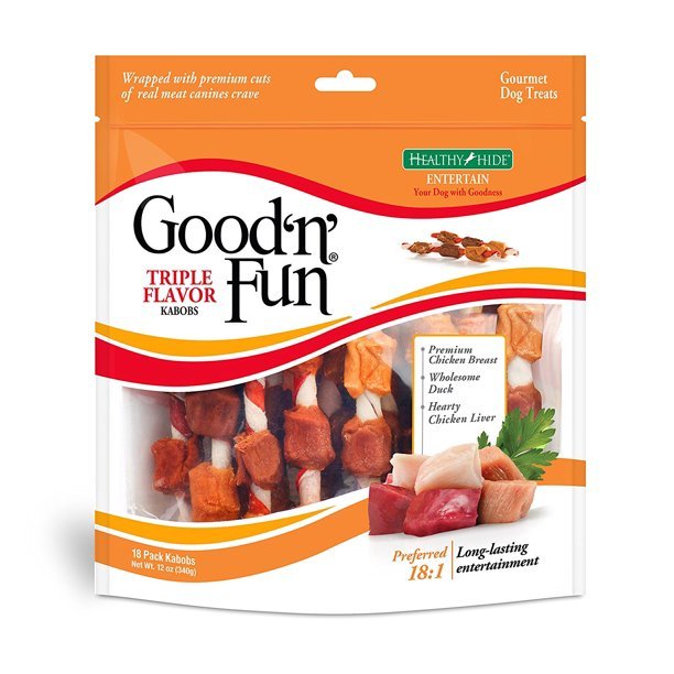 d1.jpeg Good 'n' Fun Triple Flavor Kabobs Snack for All Dogs, 18 count, 12.0 oz